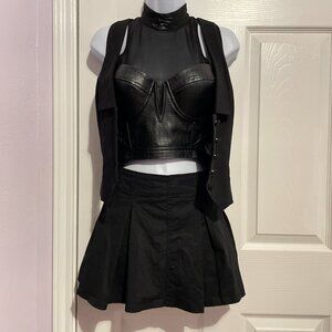 Charlotte Russe Black Crop-top